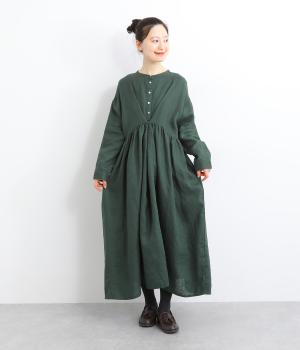 2WAY　前ヘンリーワンピース(ダークグリーン-F)