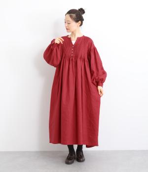 一部別注｜ピンタックワンピース(レッド-F)