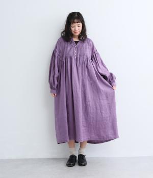ピンタックワンピース(アッシュパープル-F)