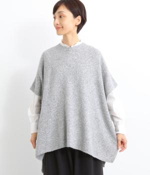 キャメル脇ボタンニットベスト(グレー-F)