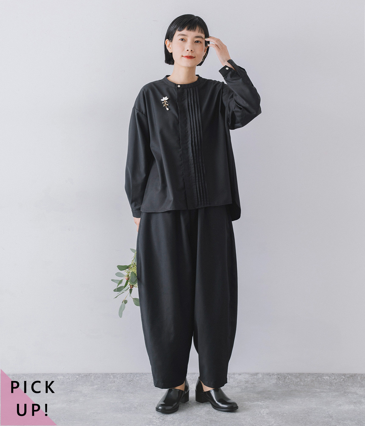 別注｜おとなのこだわりピンタックセットアップ(ブラック-ONESIZE)