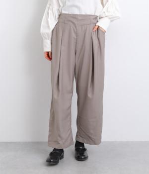 前タックパンツ(グレージュ-F)