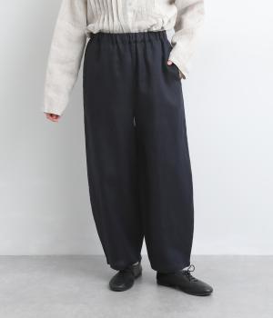 14番手リネンバルーンシルエットパンツ(ネイビー-F)