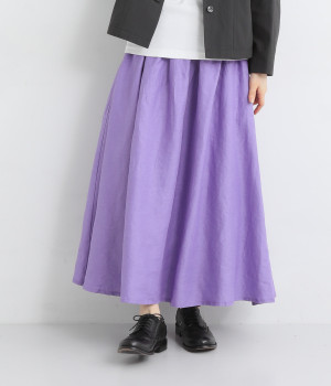 ウエストギャザースカート(ラベンダー-ONESIZE)