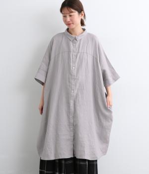 シャツ風チュニック(スチールグレー-F)