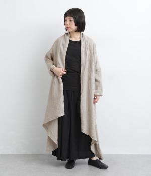 リネンシャンブレーガウン風羽織(ベージュ-F)