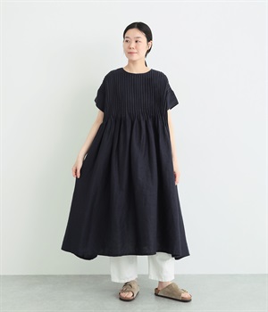 2wayピンタックワンピース(ネイビー-ONESIZE)