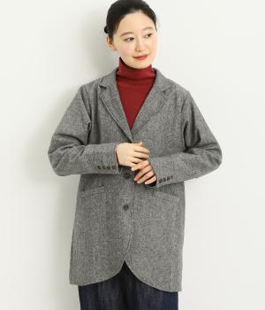 ウールツイードテーラージャケット(チャコール-F)