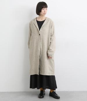 9番手リネンテーラードロングジャケット