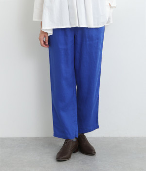 14番手リネン テーパードパンツ(ロイヤルブルー-ONESIZE)