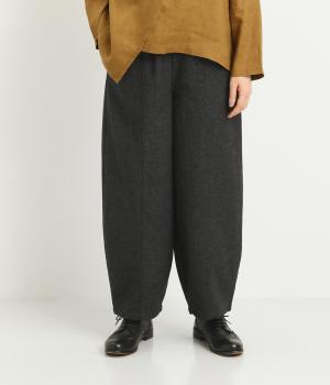 ウールツイードバルーンパンツ(ブラックネイビー-F)