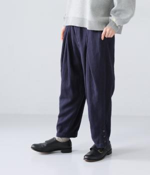 コットンリネン起毛ファスナーあきパンツ(ネイビー-F)