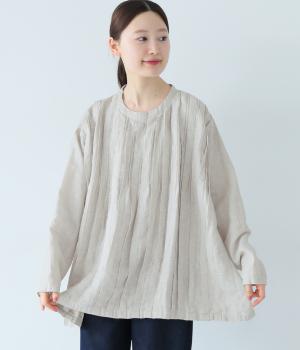 14番手リネンテレコピンタックブラウス(キナリ-ONESIZE)