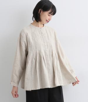 14番手ワイドピンタック前あきブラウス(キナリ-F)