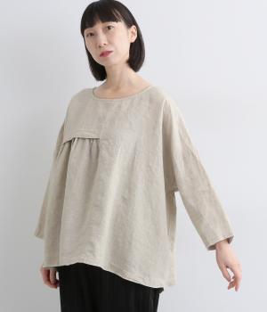 14番手リネンアシメトリデザインプルオーバー