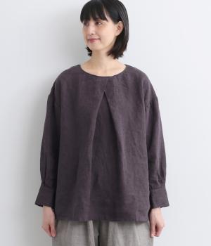 9番手リネン前タックプルオーバー(パープル-F)