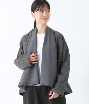 コットンリネンダブルガーゼショート羽織
