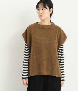 ポリコットンニットワイドシルエットベスト