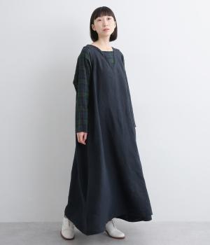 リネン重ね着風ワンピース