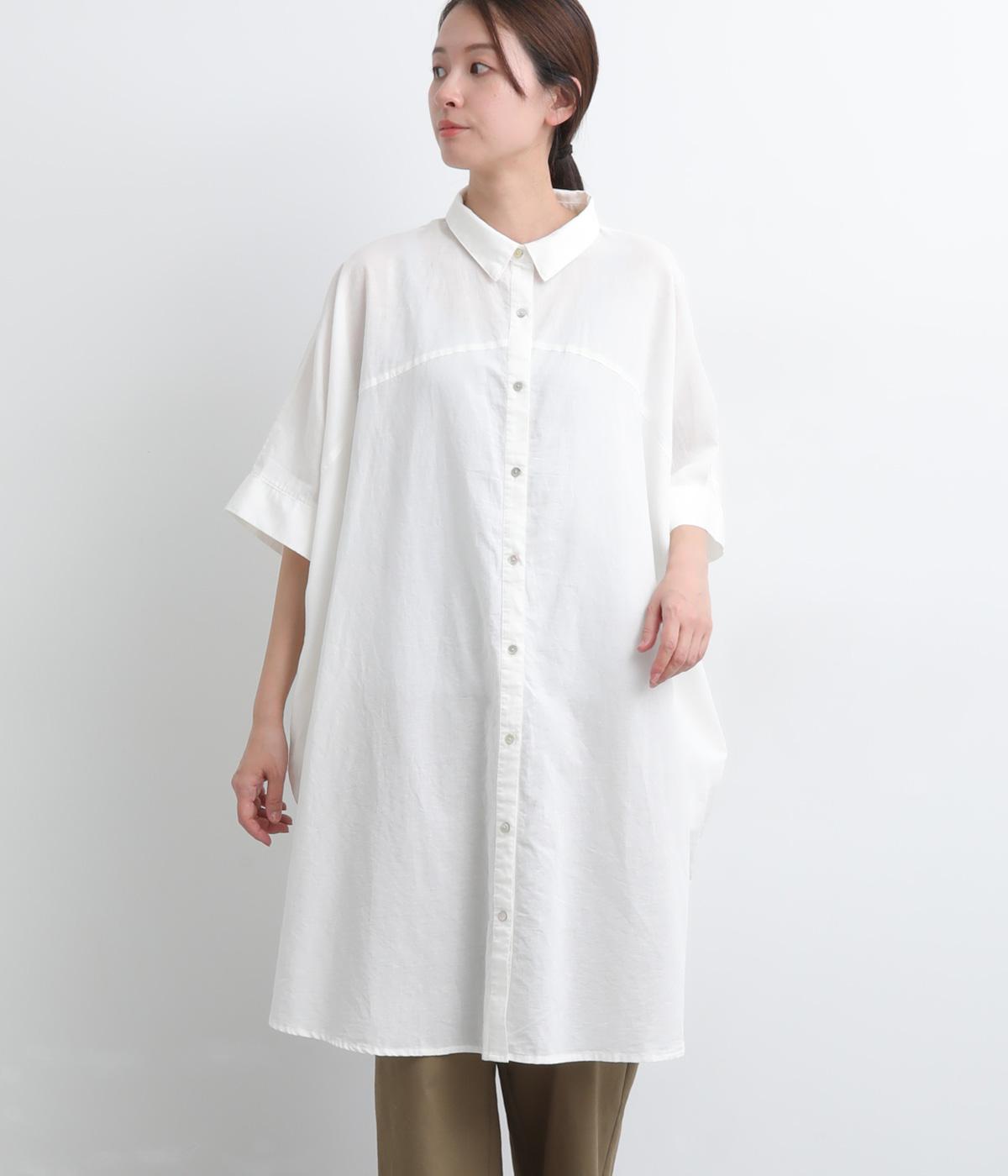 コットンリネンボイルシャツ風チュニック(オフ-F)