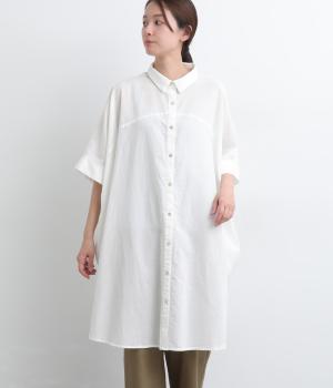 コットンリネンボイルシャツ風チュニック(オフ-F)