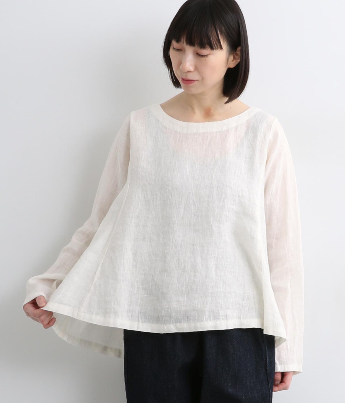 リネンシャンブレーAラインギャザープルオーバー(オフ-F)