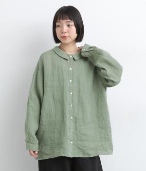リネンシャンブレー2way襟付きブラウス