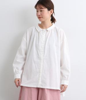 コットンリネン多ボタン前あきブラウス(オフ-F)