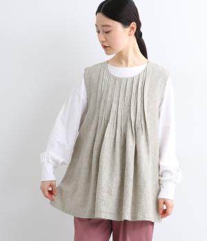 9番手リネン2wayピンタックベスト