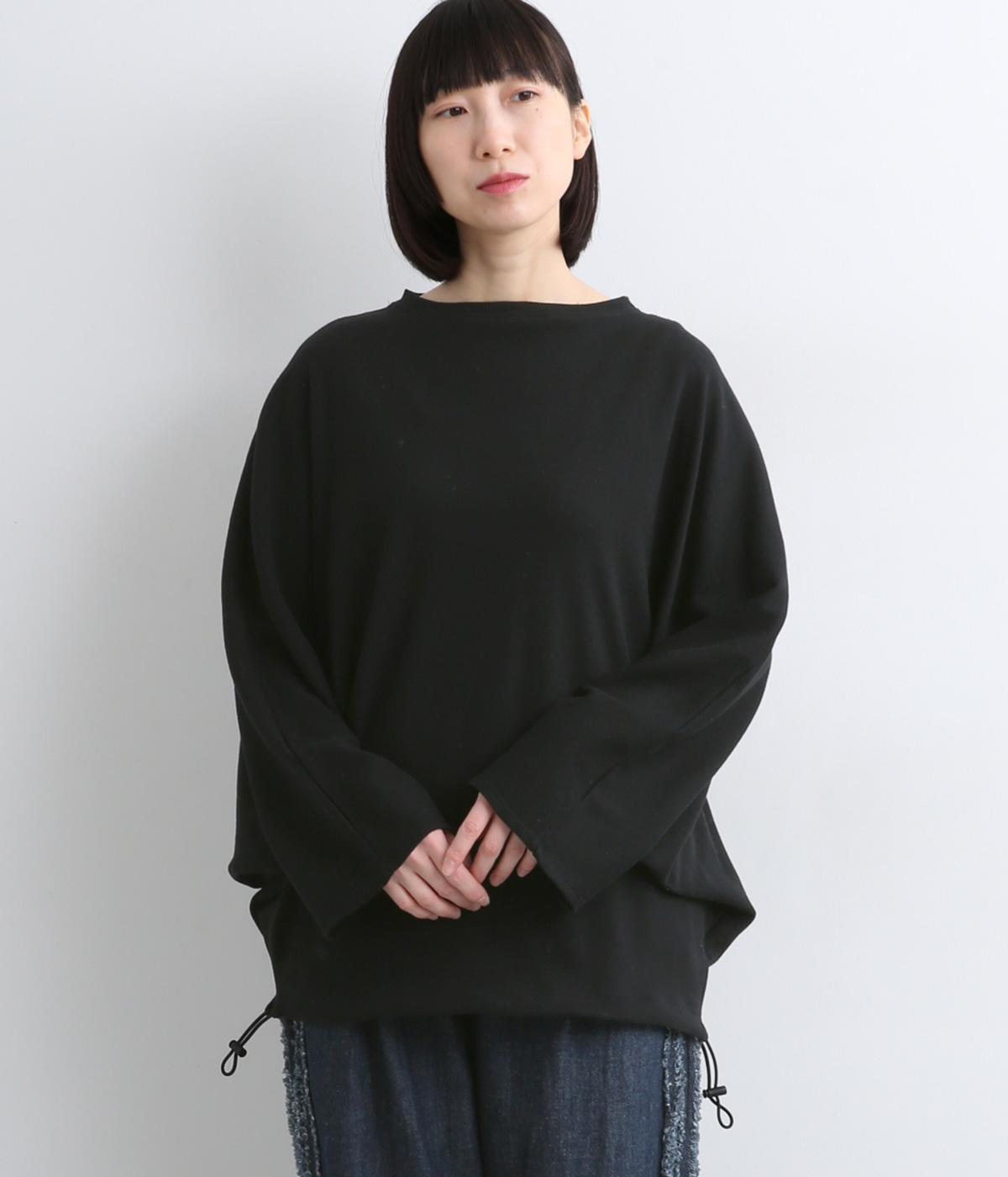 オーガニックコットンドルマンスリーブTシャツ(ブラック-F)