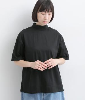 汗対策コットンハイネックTシャツ(ブラック-LLL)