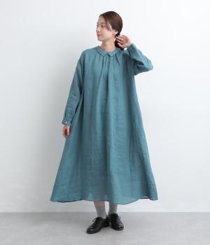リネンシャンブレー2wayワンピース(ターコイズ-F)