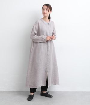 リネンシャンブレー2wayワンピース(スチールグレー-F)