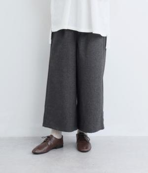 ウールツイードワイドパンツ(ブラックネイビー-F)