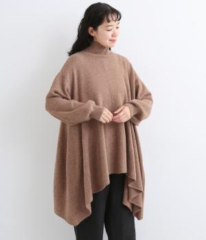 ポリコットンニットロングプルオーバー（モカ・F）