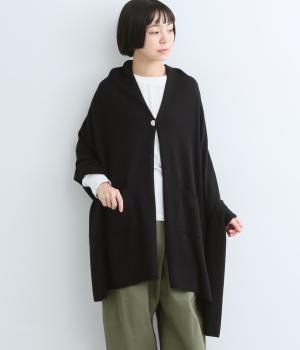 コットンカシミヤニット羽織（ブラック・F）