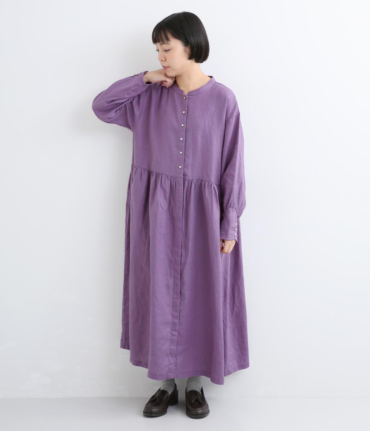 ヨーロピアンリネンギャザー前あきワンピース｜08Mab（ゼロハチマブ