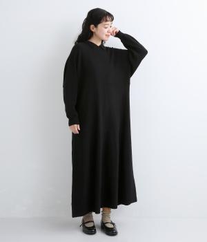 襟付きニットワンピース（ブラック・F）