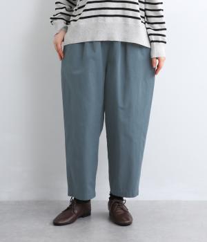 コットンツイル　トリプルウオッシュテーパードパンツ(ダークサックス-F)