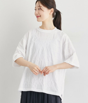 シャーリングジャカードプルオーバー(オフホワイト-ONESIZE)