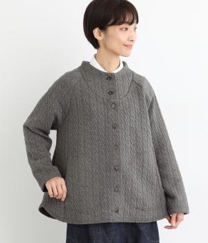 ジャカードケーブル柄ジャケット(チャコール-F)