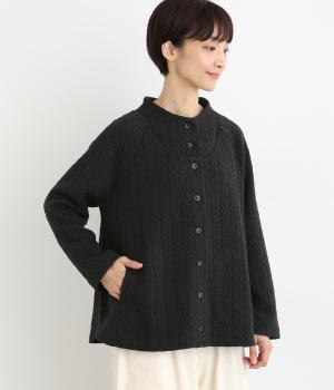 ジャカードケーブル柄ジャケット(ブラック-F)