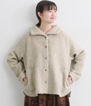 アンゴラ混ソフトパイルジャケット(トップグレー-F)