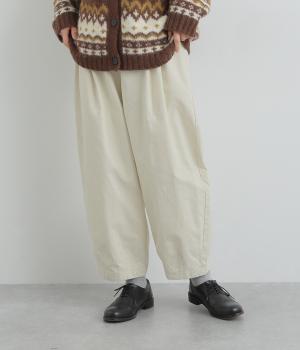 コットンフレンチドリルピーチタックパンツ(アイボリー-F)