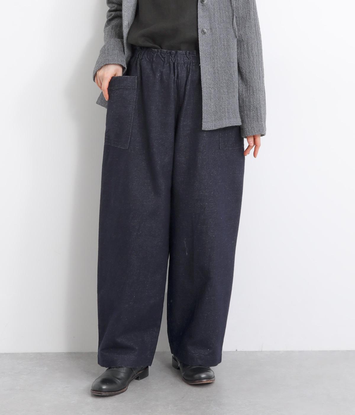 コットンフランネルワイドパンツ(ネイビー-F)
