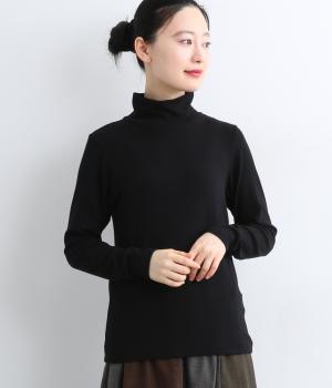 ウールレーヨンリブベアテレコニットタートルネック(ブラック-F)