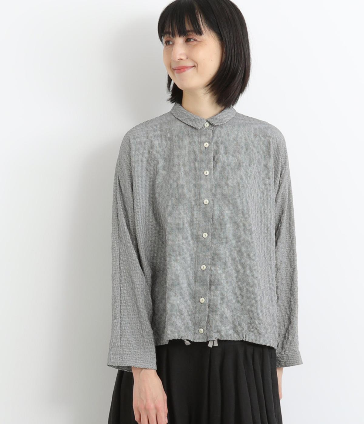 シャーリング千鳥ブラウス(オフ系-F)