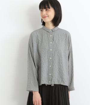 シャーリング千鳥ブラウス(オフ系-F)