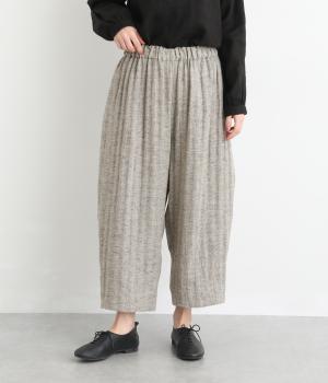 リネンヘリンボーン　テーパードパンツ