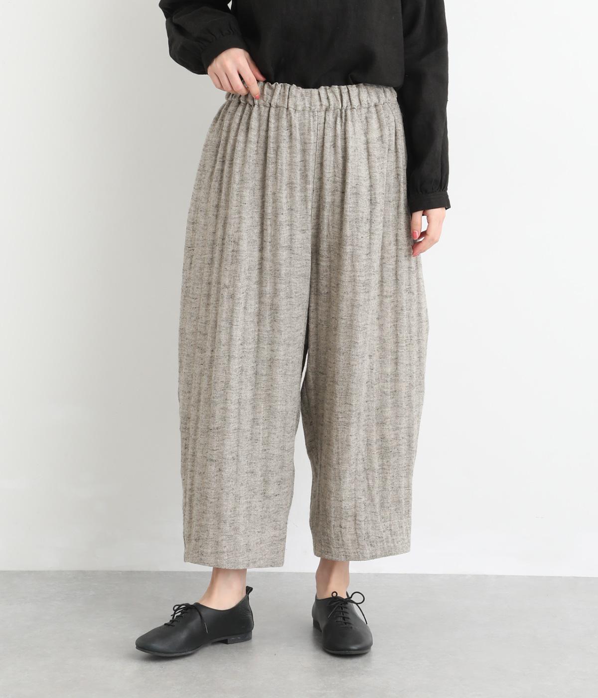 リネンヘリンボーン　テーパードパンツ(グレー系-F)